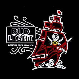 Bud Light Tampa Bay Buccaneers Nfl Led Sign Graphic Tee 2