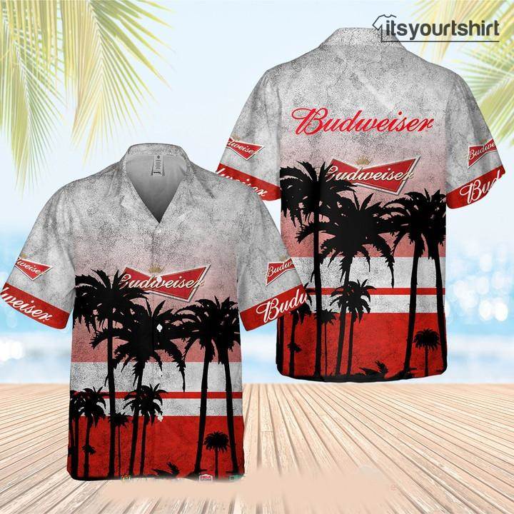 Budweiser Beer Palm Tree Hawaiian Shirt 1