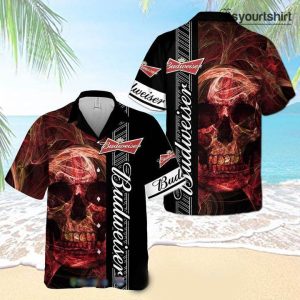 Budweiser Beer Smoke Skull Hawaiian Shirt