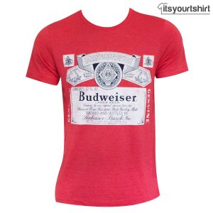Budweiser Heather Red Beer T Shirt