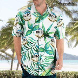 Busch Beer Tropical Leaf And Shorts Set Aloha Shirt