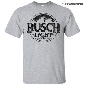 Busch Light Beer Custom Designed Black Worn Label Pattern Graphic Tshirt