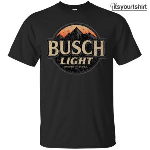 Busch Light Beer Custom Designed Color Worn Label Pattern Graphic Tshirt