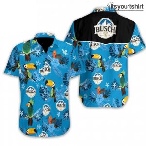 Busch Light Beer  Dark Blue Hawaiian Shirt