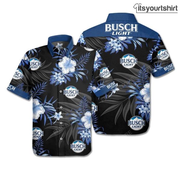 Busch Light Beer Flower Pattern Hawaiian Shirt