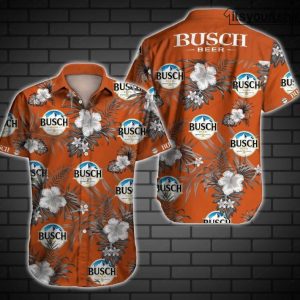 Busch Light Beer Orange Hawaiian Shirt