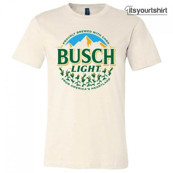 Busch Light Beer Proudly Brewed With Corn Circle Natural Large T-Shirt