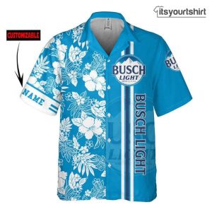 Busch Light Beer White Blue Custom Hawaiian Shirt