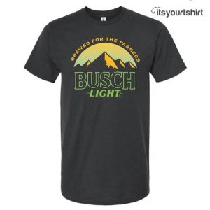 Busch Light Golden Brewed For The Farmers Grey Graphic T shirt