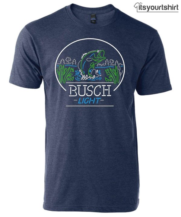 Busch Light Men_s Navy Neon Bass T-shirts