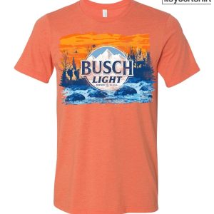 Busch Light Men_s Orange Camo Can Custom T Shirt