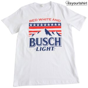Busch Light Red White And Mountains Custom T Shirt 1
