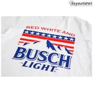 Busch Light Red White And Mountains Custom T Shirt 2
