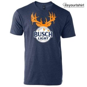 Busch Medium Light Hunter Orange Buck Horns Custom T-Shirts