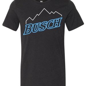 Busch Neon Mountain Men_s Black Tshirt