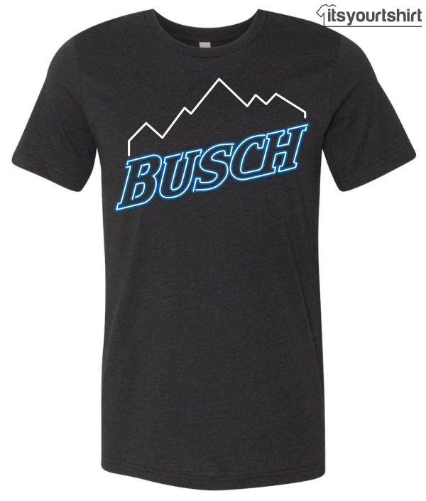 Busch Neon Mountain Men_s Black Tshirt