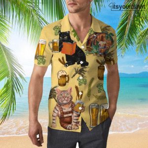 Cat And Beer Cool Hawaiian Shirts