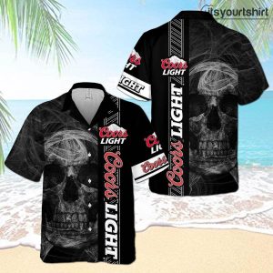 Coors Light Beer Skull Hawaiian Shirt