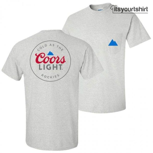 Coors Light Mountain Pocket With Rear Print Grey T-Shirt