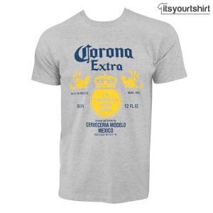 Corona Extra Bottle Label Grey T-shirts