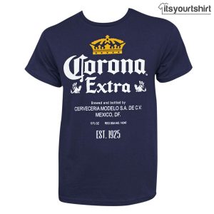Corona Extra Bottle Label Navy Blue T-Shirt