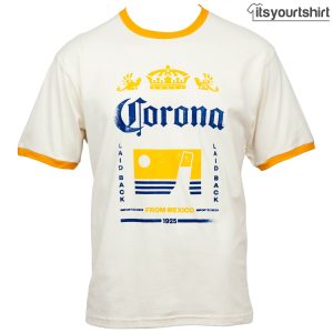 Corona Extra Crown From Mexico Faded Ringer Graphic Tee 1