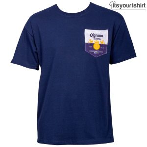 Corona Extra Front And Back Label Pocket Graphic Tee