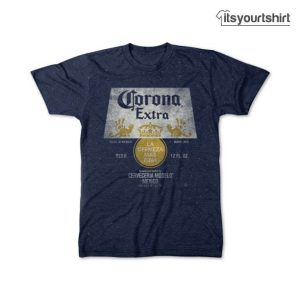 Corona Navy Blue Small Extra Beer Crewneck Graphic Tee
