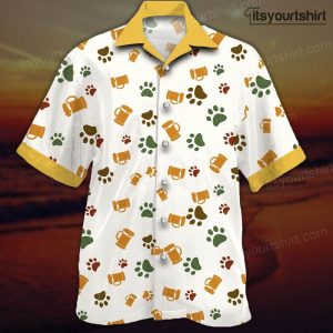 Dog With Beer Aloha Shirt