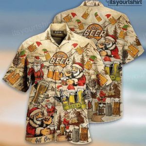 Drinking Beer With Santa Claus Z Aloha Shirt