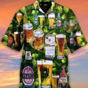 Green Leaf Beer Aloha Shirt