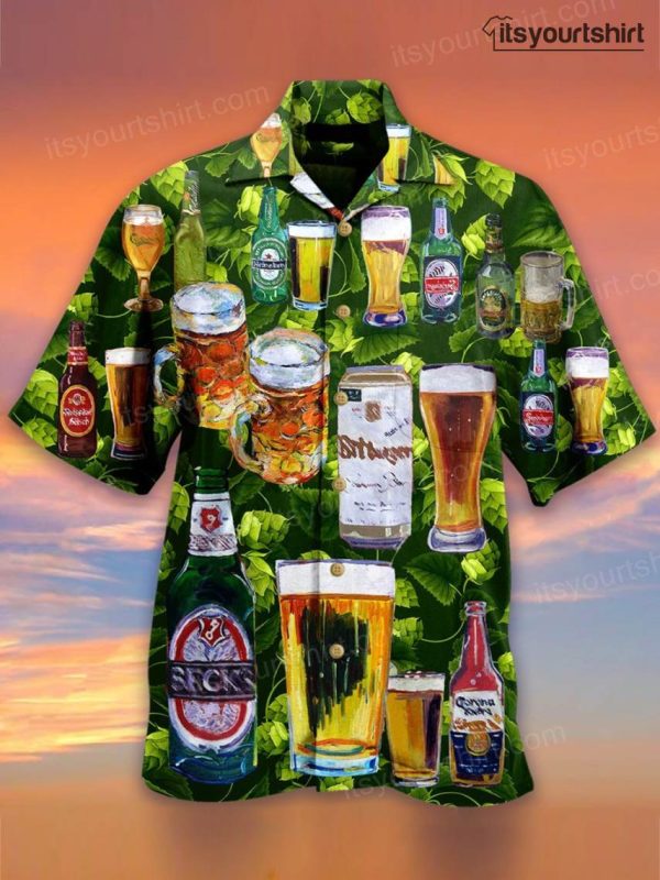 Green Leaf Beer Aloha Shirt