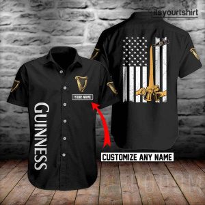 Guinness Beer Custom Name Hawaiian Shirt
