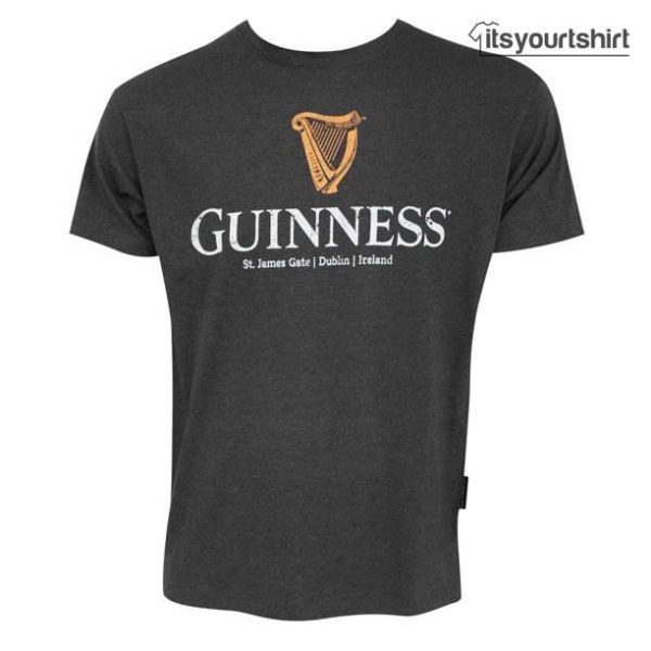 Guinness Charcoal Grey Harp Custom T Shirt