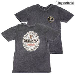 Guinness Extra Stout Marble Wash Label Custom T-Shirt