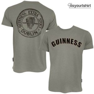 Guinness Heather Green Bottle Cap Custom T-Shirt