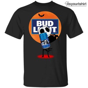 Jack Skellington Hugs Bud Light Can Custom T-Shirts