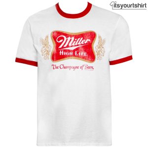 Miller High Life White Red Ringer Custom T Shirt