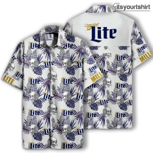 Miller Lite Beer Skull Pineapple Hawaiian Shirt