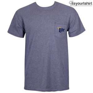 Miller Lite Grey Pocket Custom T Shirt 1