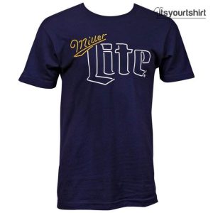 Miller Lite Neon Sign Blue Custom T Shirt