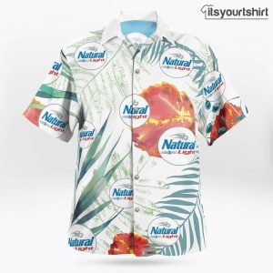 Natural Light Beer And Shorts Set Aloha Shirt
