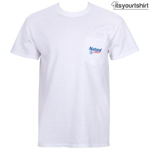 Natural Light White Pocket T Shirt 1