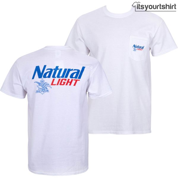 Natural Light White Pocket T Shirt