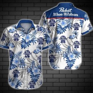 Pabst Blue Ribbon Beer Aloha Shirt