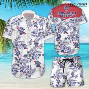 Pabst Blue Ribbon Beer And Shorts Set Hawaiian Shirt 2