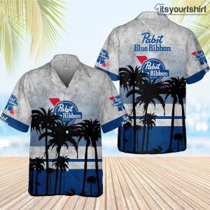 Pabst Blue Ribbon  Beer Palm Tree Hawaiian Shirt