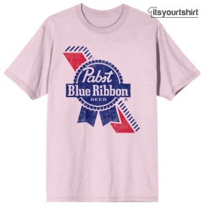 Pabst Blue Ribbon Label Men’S Cradle Pink T-Shirts