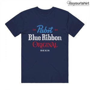 Pabst Blue Ribbon Original Distressed Navy Tshirts