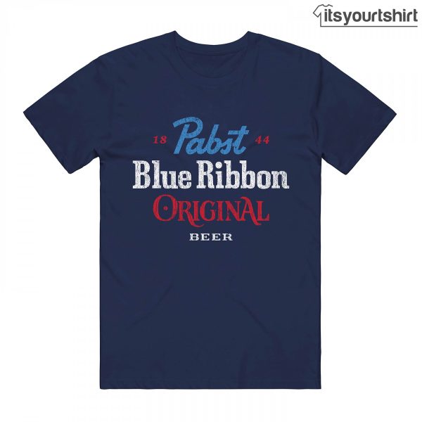 Pabst Blue Ribbon Original Distressed Navy Tshirts 1
